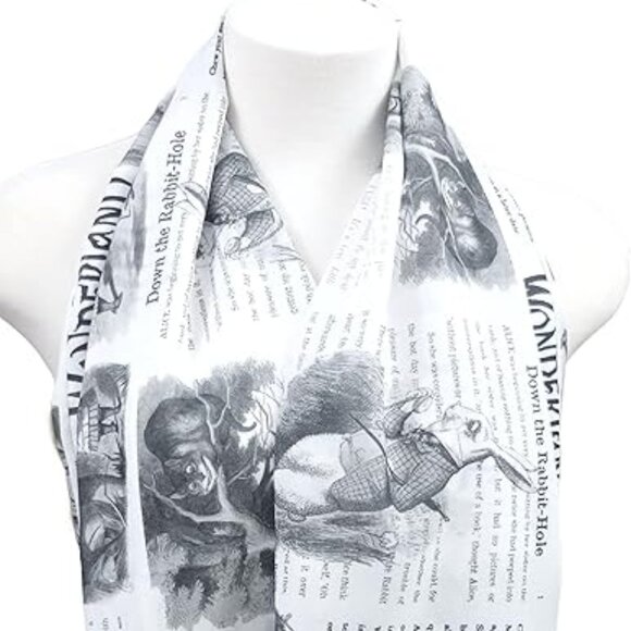 Alice in Wonderland Infinity Scarf Book Lewis Carroll - Picture 5 of 5